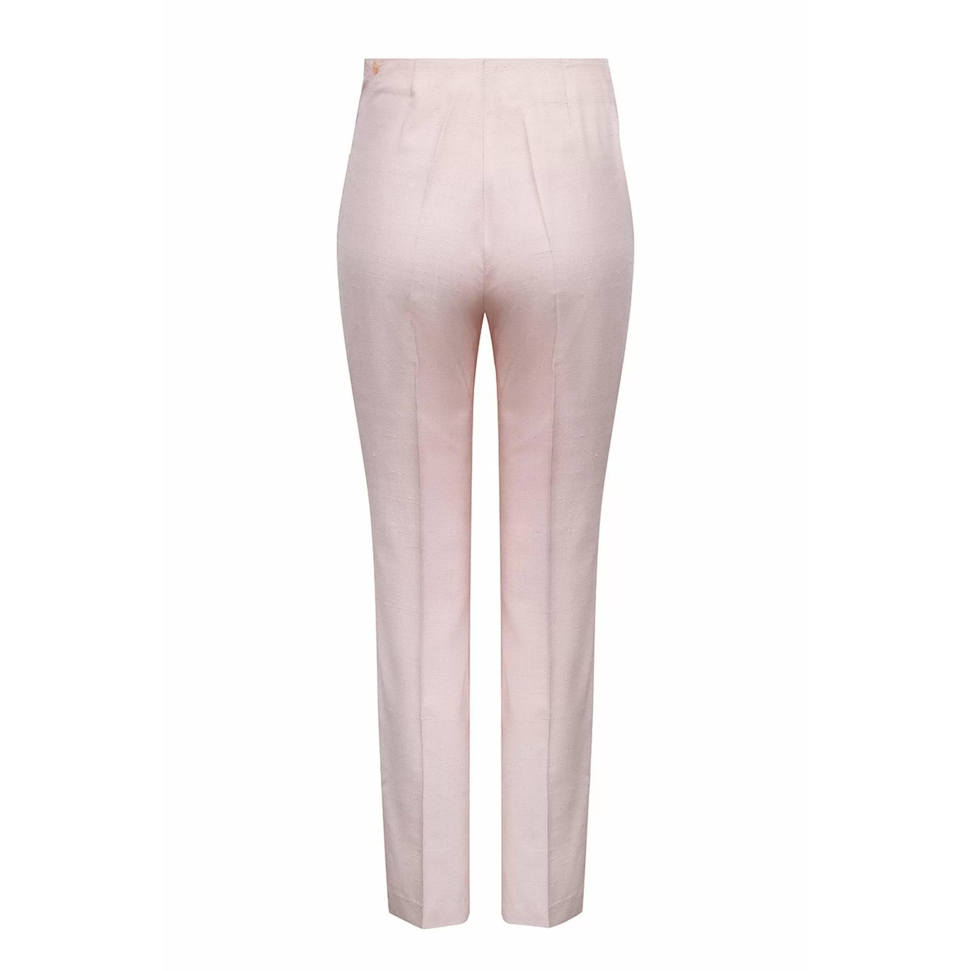 1960s Pucci Silk Pale Pink Trouser Set With Vibrant Rosette Print