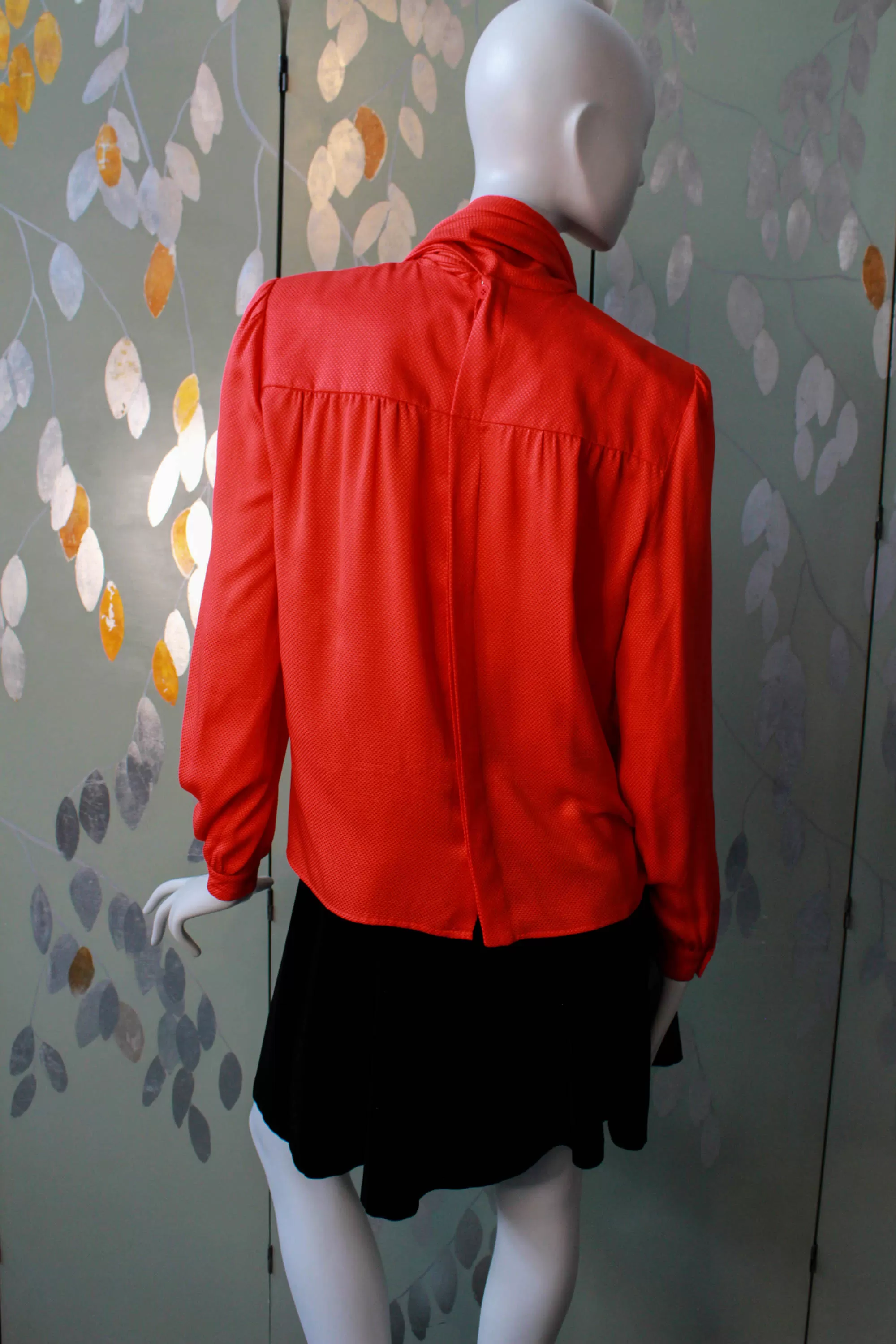 1980s Valentino Red Silk Blouse, Large