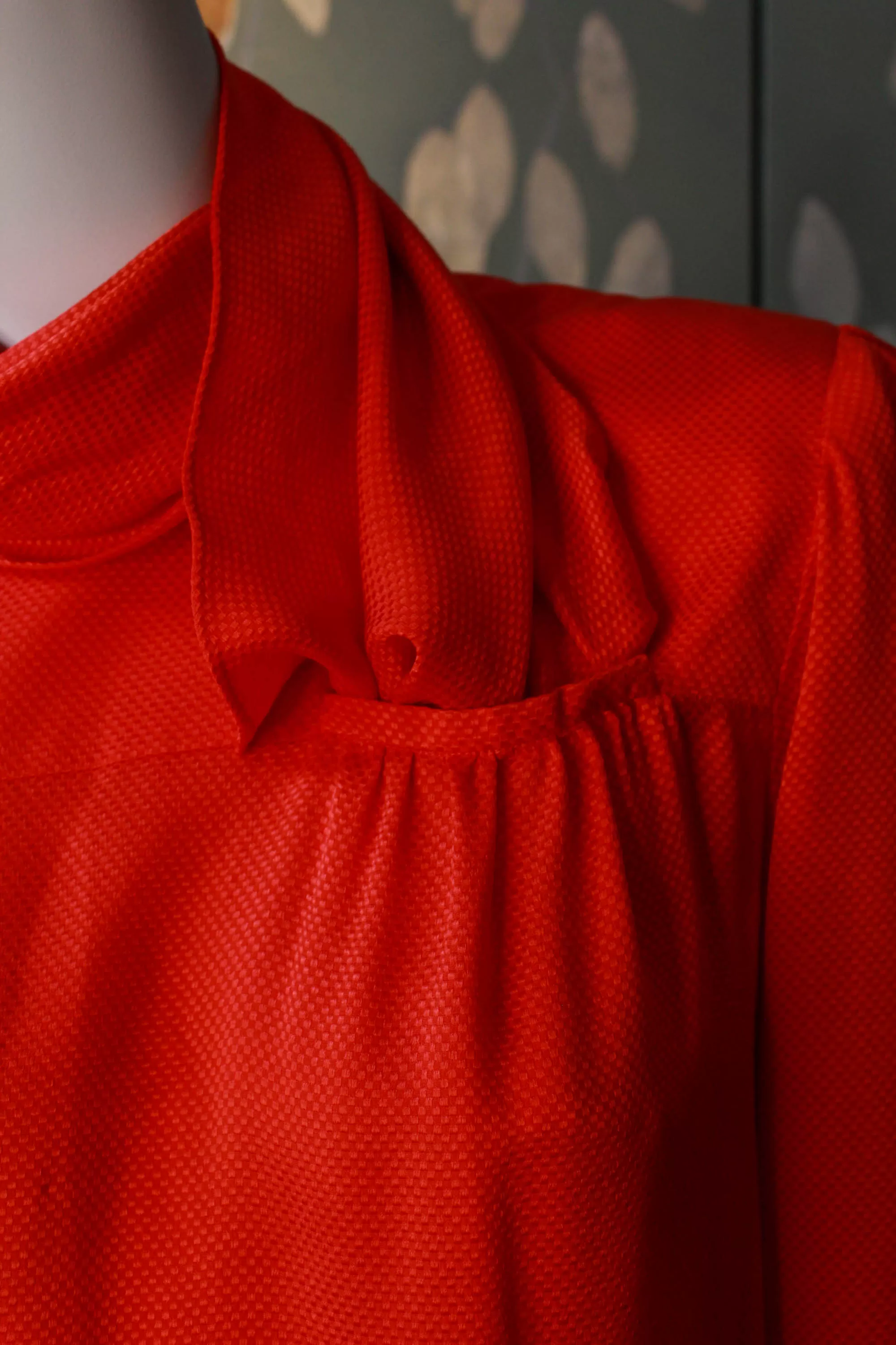 1980s Valentino Red Silk Blouse, Large