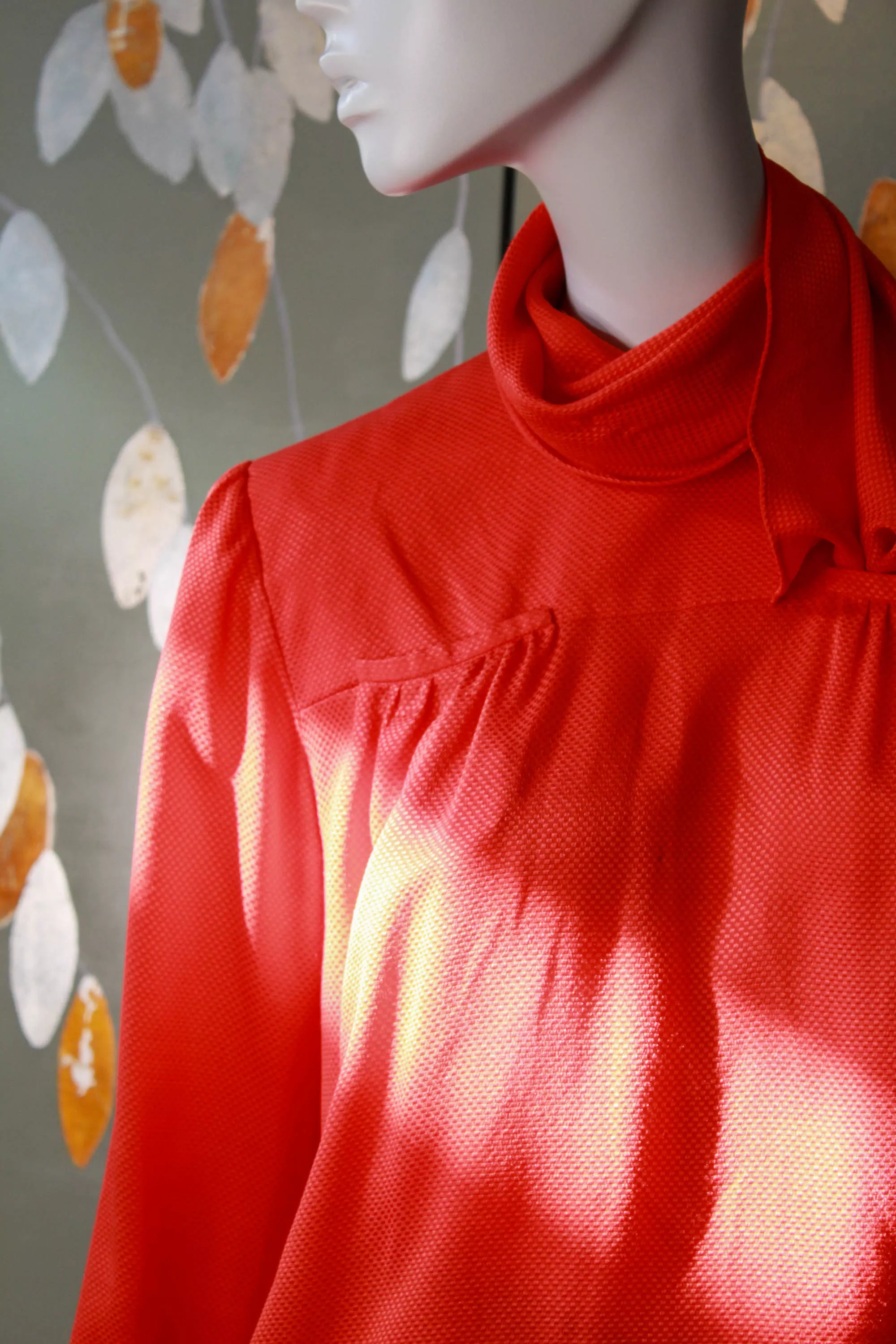 1980s Valentino Red Silk Blouse, Large