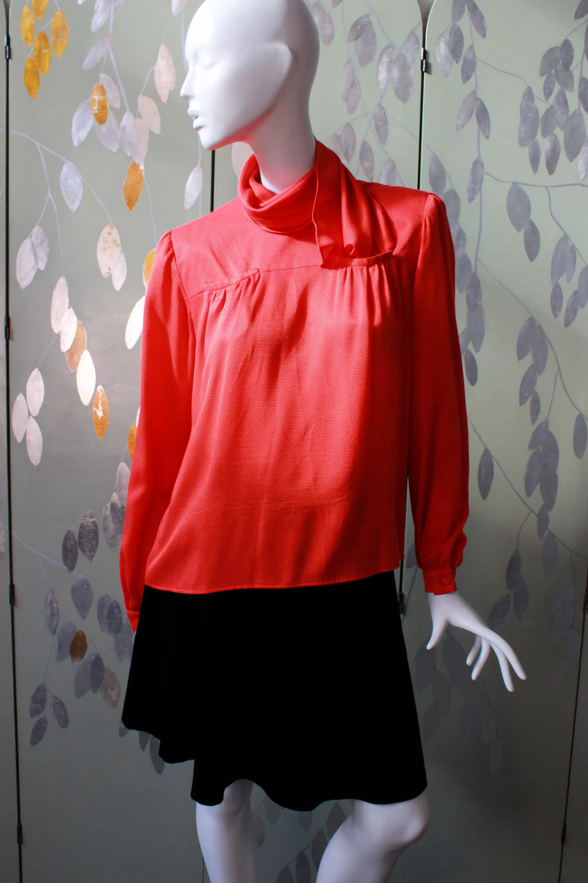 1980s Valentino Red Silk Blouse, Large