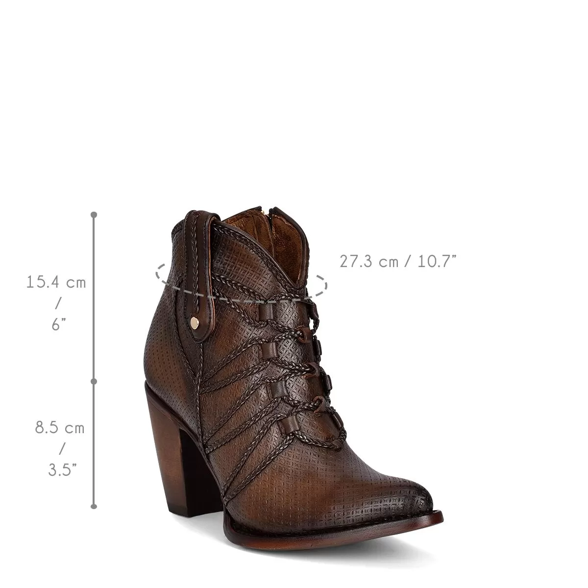 3F90RS - Cuadra mocha fashion cowboy leather ankle boots for women