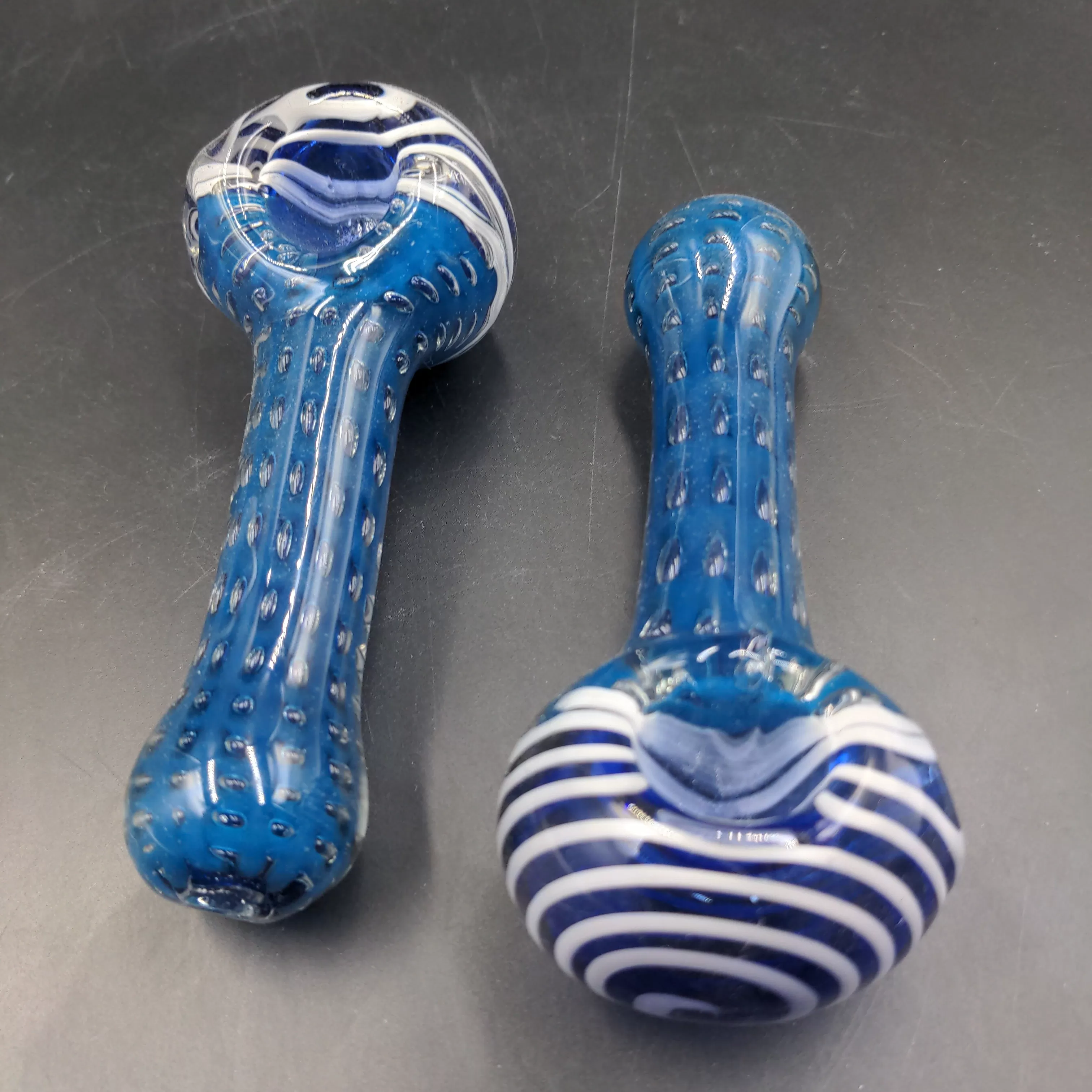 4.5 Bubble Swirl Blue Hand Pipe