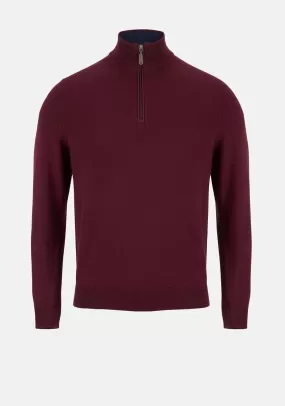 6th Sense Harry Quarter Zip Sweater, Tawny Port