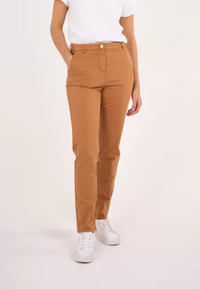 ALMA slim twill chino - Brown Sugar