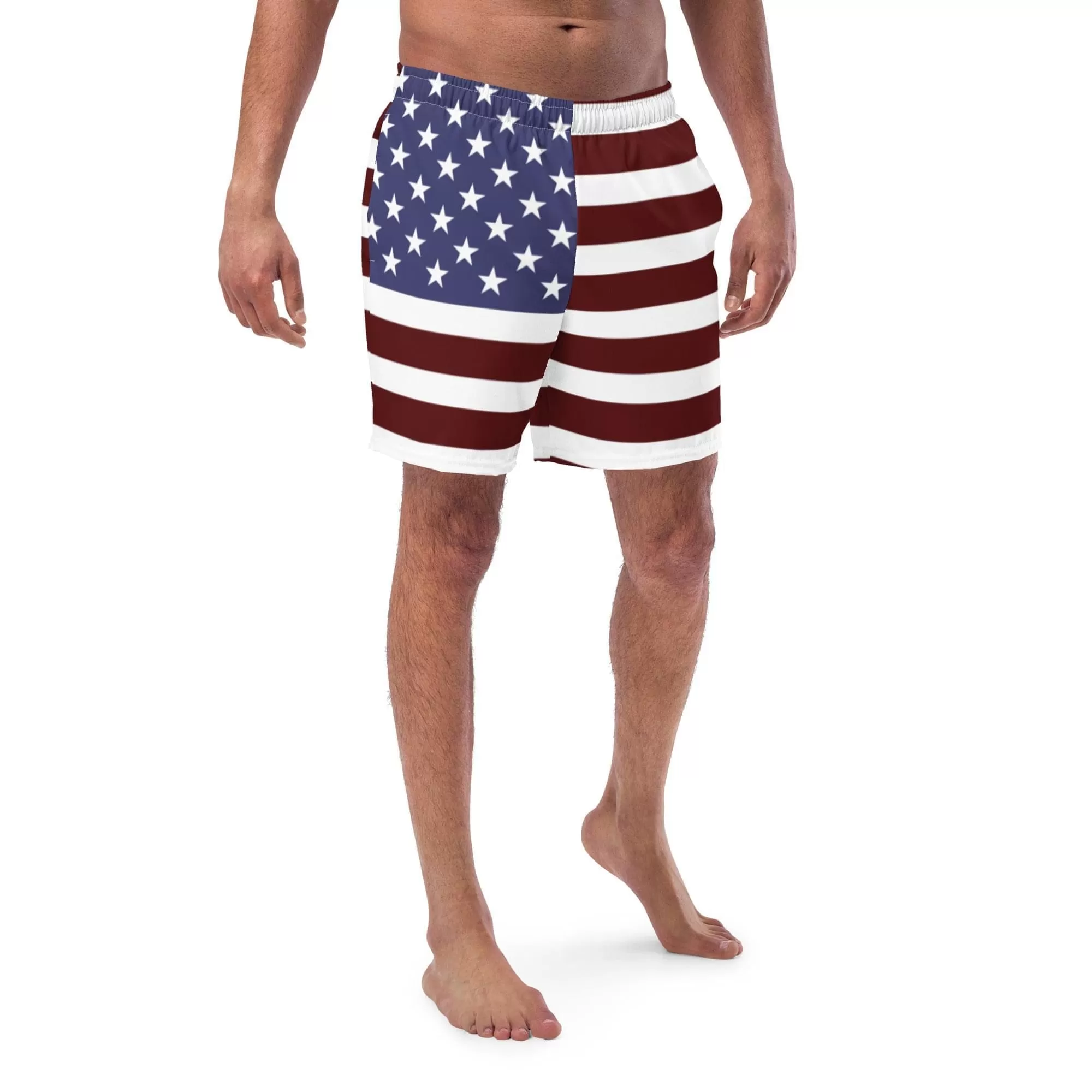 America Flag Mens Swim Trunks / Quick-drying Fabric / Variety Of Pockets / Eco Friendly