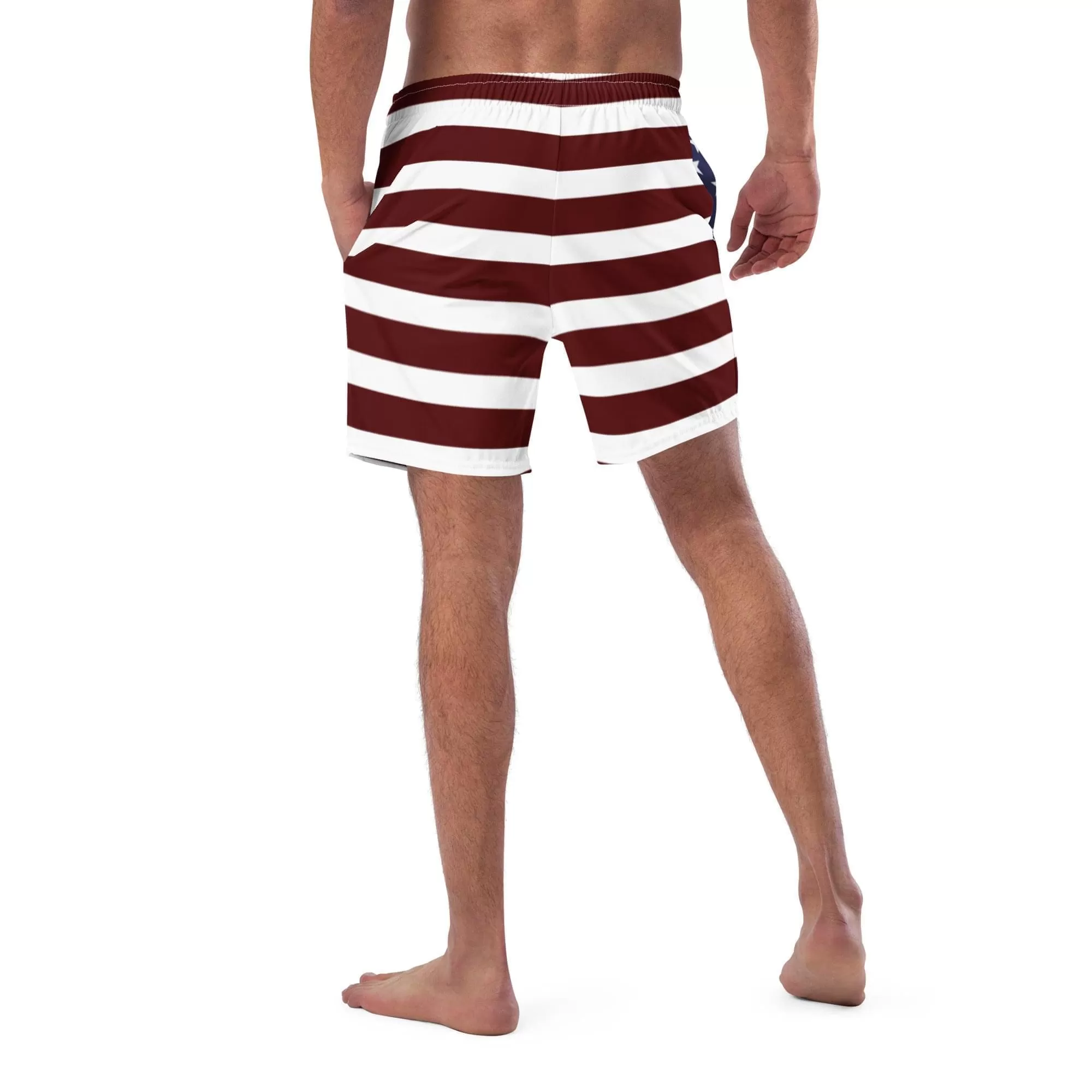 America Flag Mens Swim Trunks / Quick-drying Fabric / Variety Of Pockets / Eco Friendly