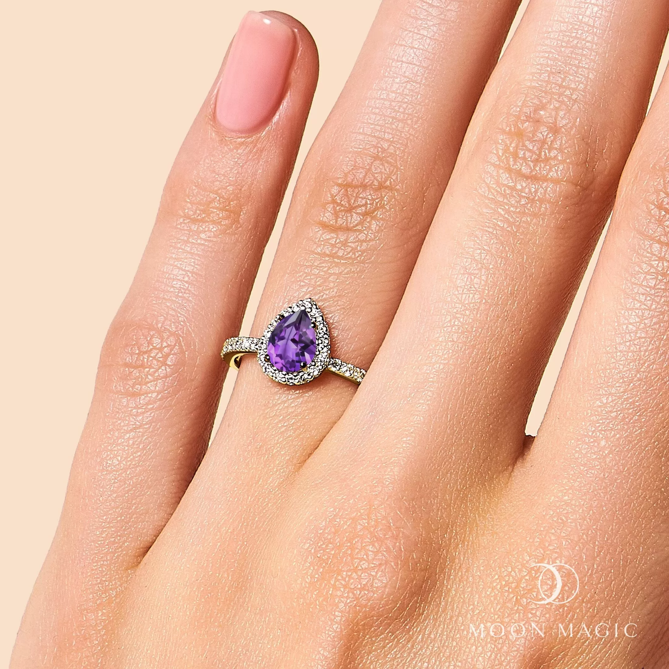 Amethyst Diamond Ring - Tear of Joy