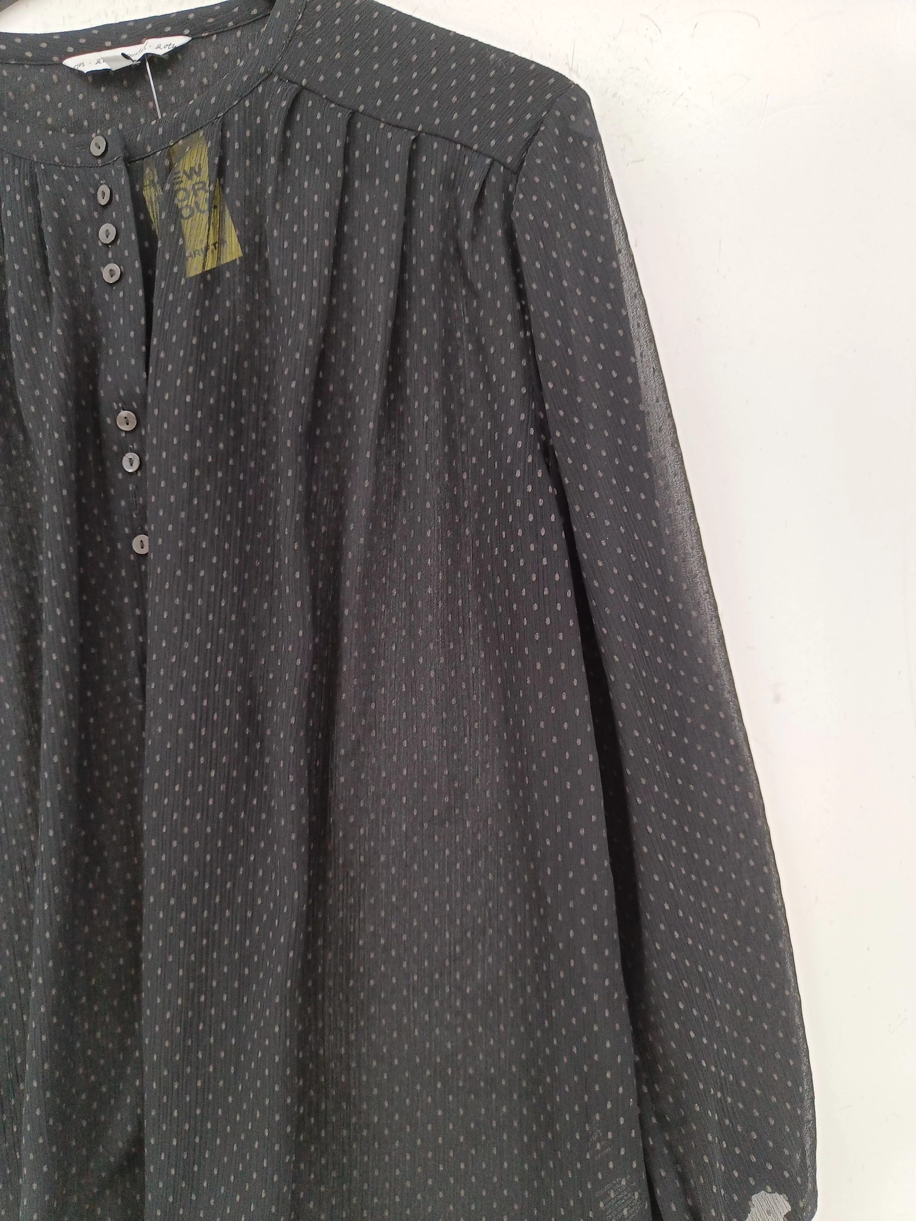 & Other Stories Women's Blouse UK 6 Black 100% Polyester