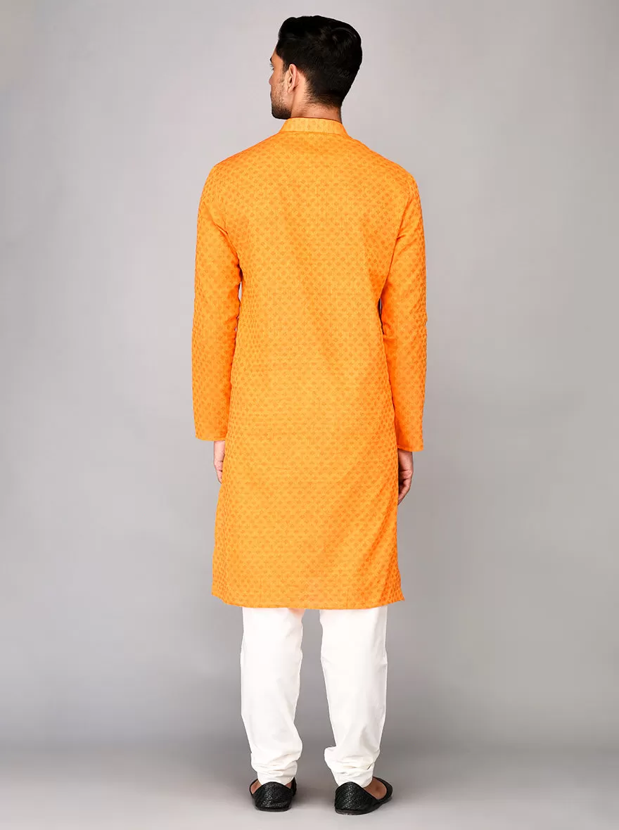 Apricot Orange Printed Kurta | Azania