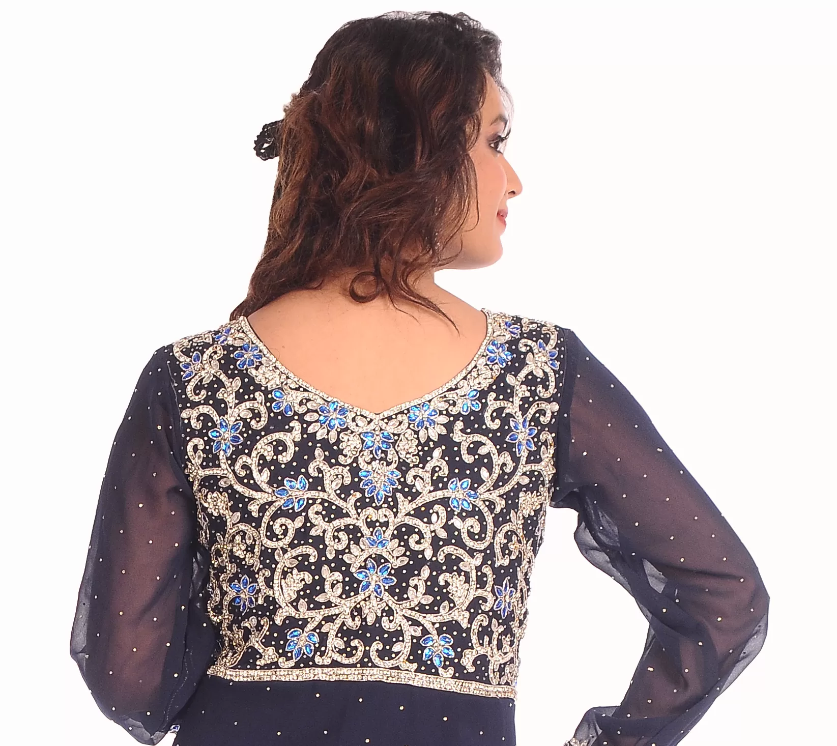 Arabian Takchita Gown With Crystal Embroidery