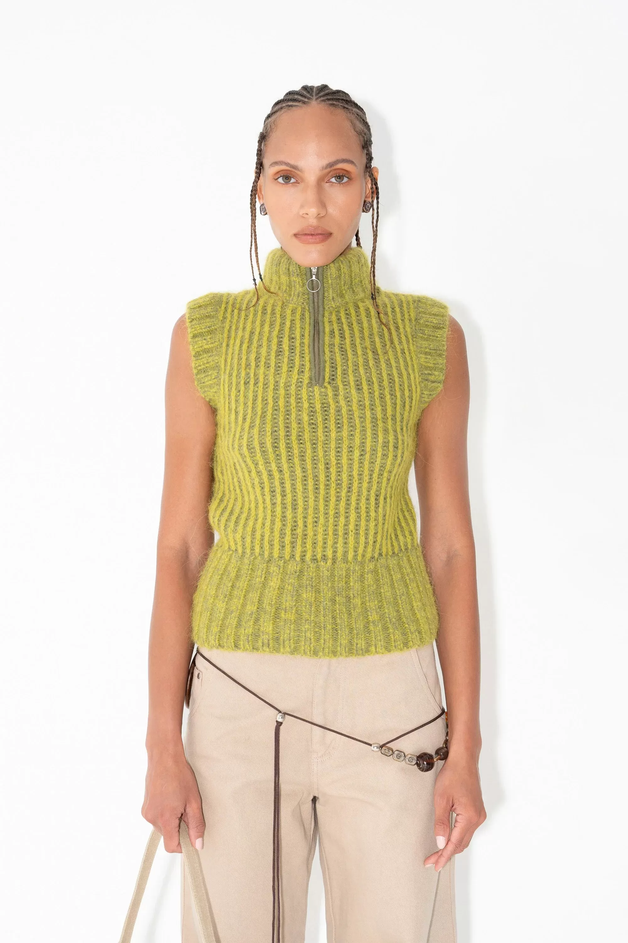 Arthur Apparel - Fluff Vest - Two Tone Granny Smith