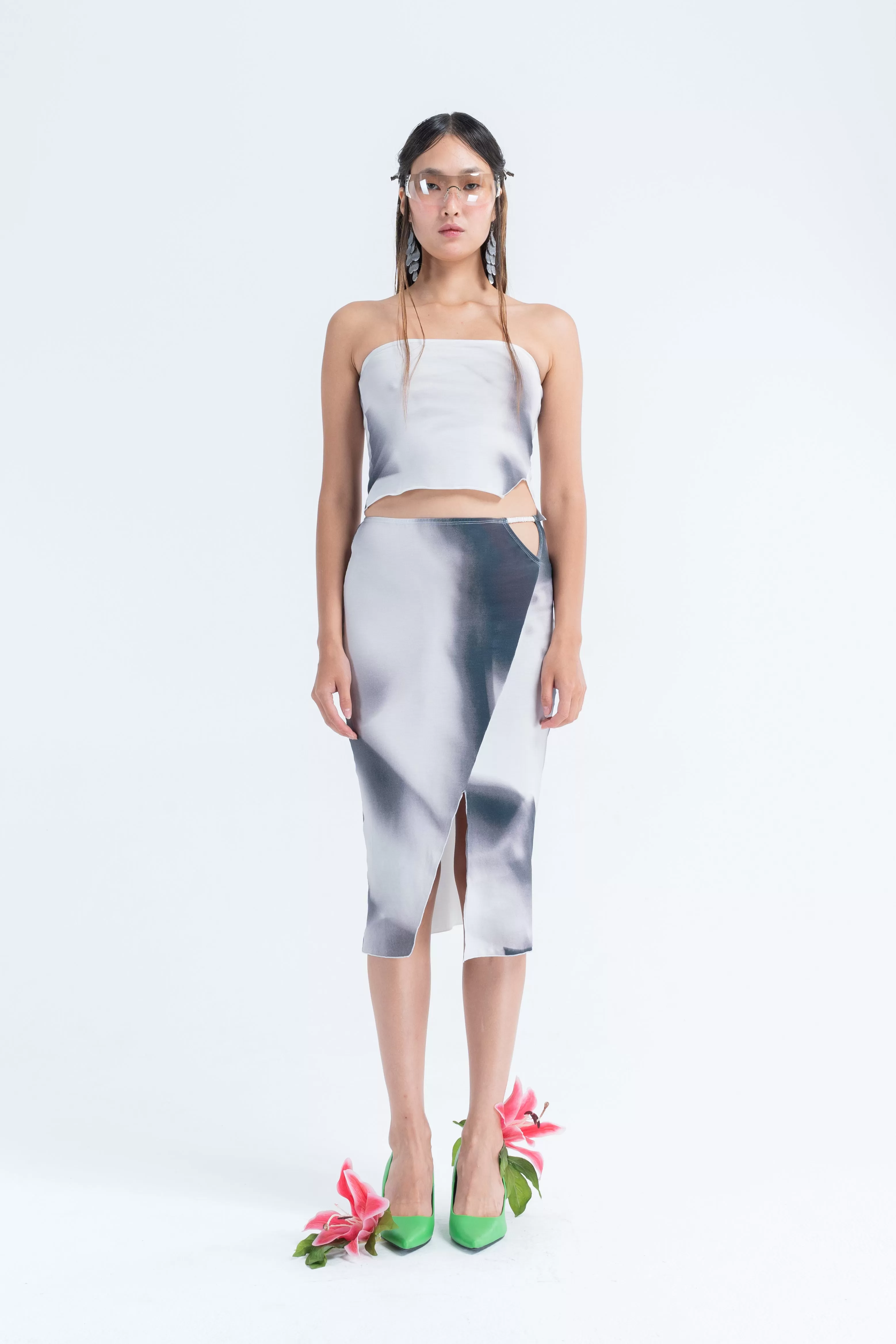 Arthur Apparel - Jersey Split Skirt - Entangled