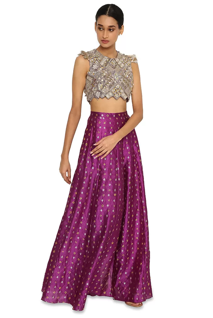 Belle Purple Skirt Set