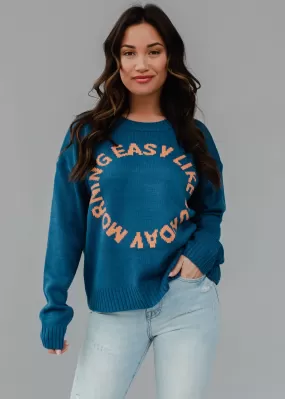 Blue Easy Like A Sunday Morning Sweater