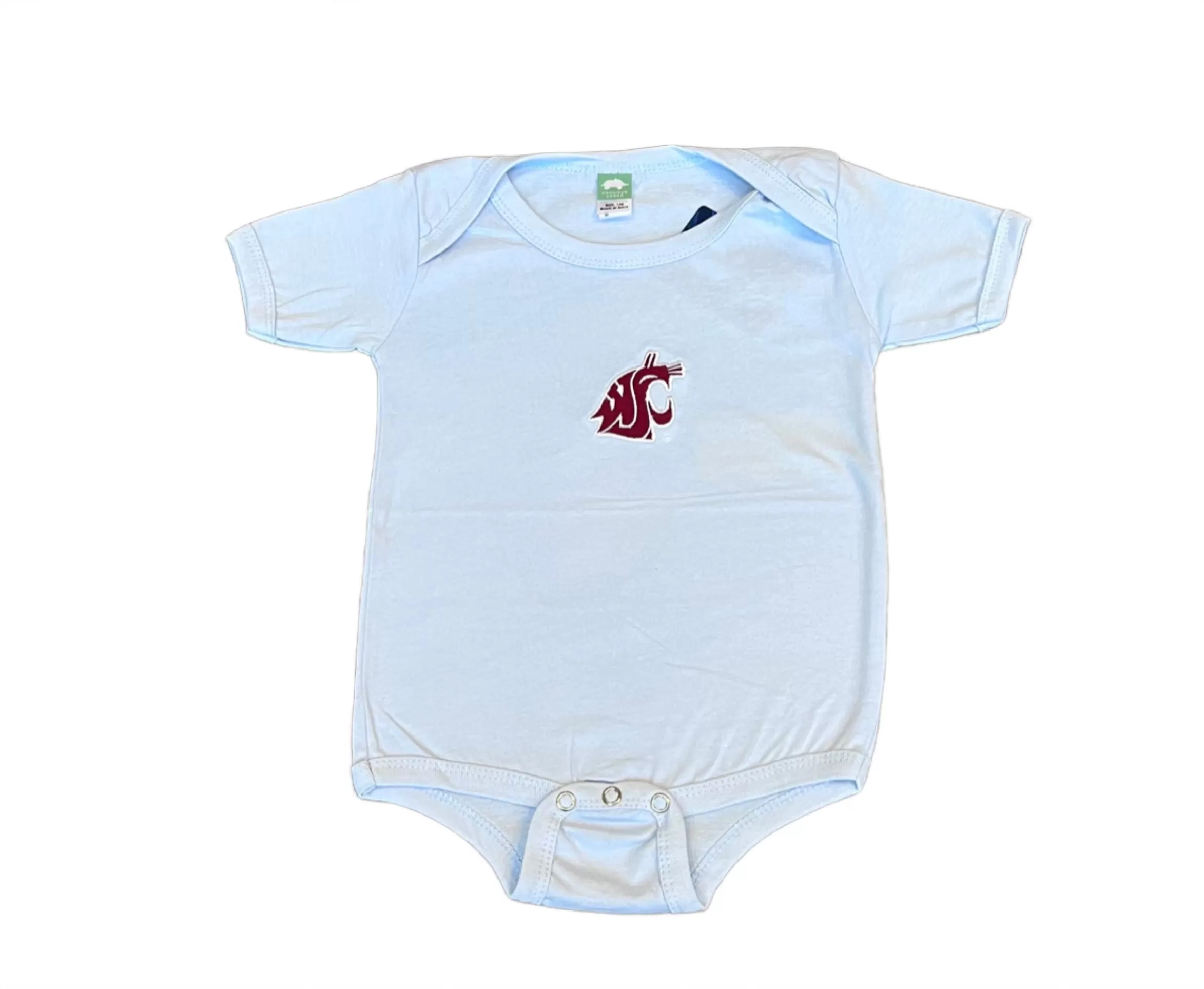 Blue Embroidered Baby Onesie