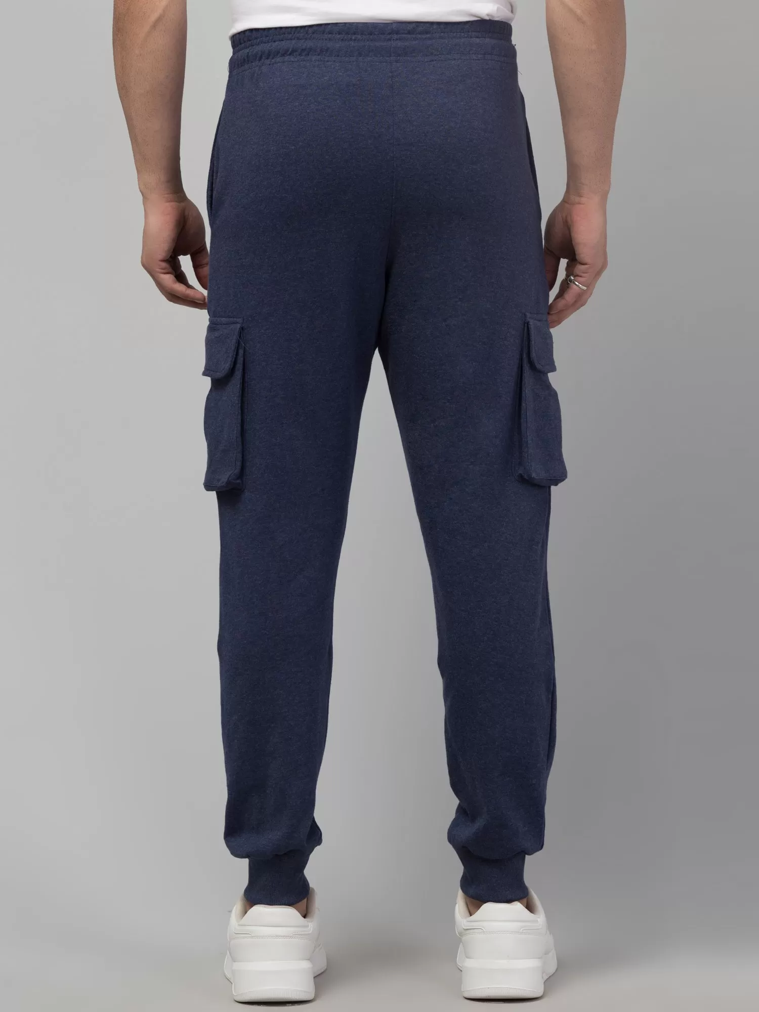 Blue Melange Joggers w/ Box Pockets