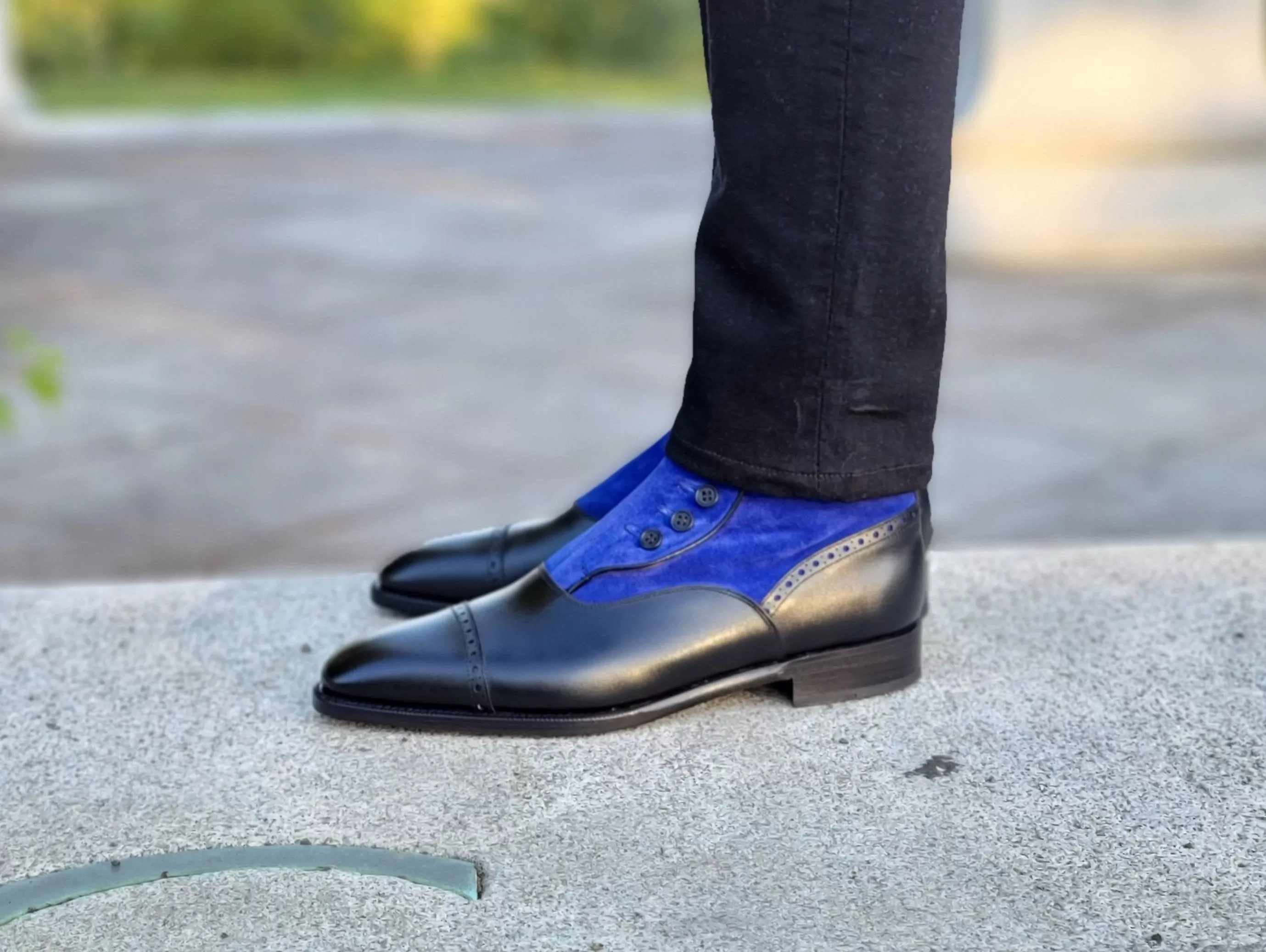 Blue Ridge - MTO - Black Calf / Vivid Blue Suede - LPB Last - Single Leather Sole