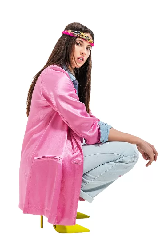 Boss Moves Pink Satin Blazer