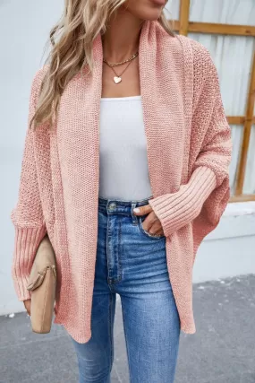 Brielle Open Front Batwing Sleeve Cardigan - Pink - SOLD OUT