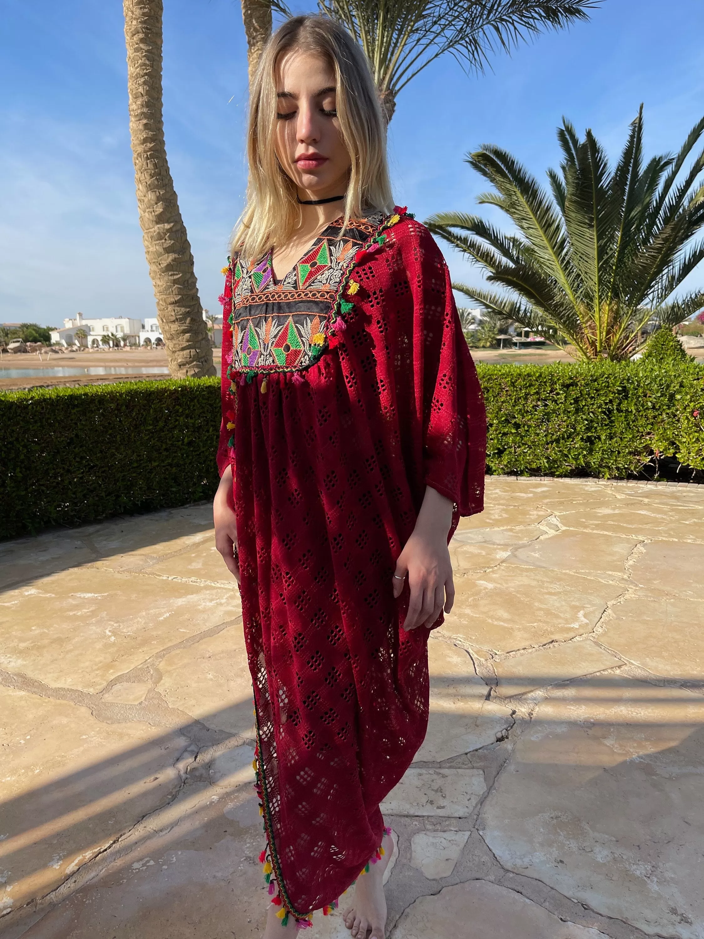 Burgundy Bikini Cover up Boho maxi butterfly, Open slit Butterfly caftan. See through kaftan, summer caftans for women, caftans, kaftans