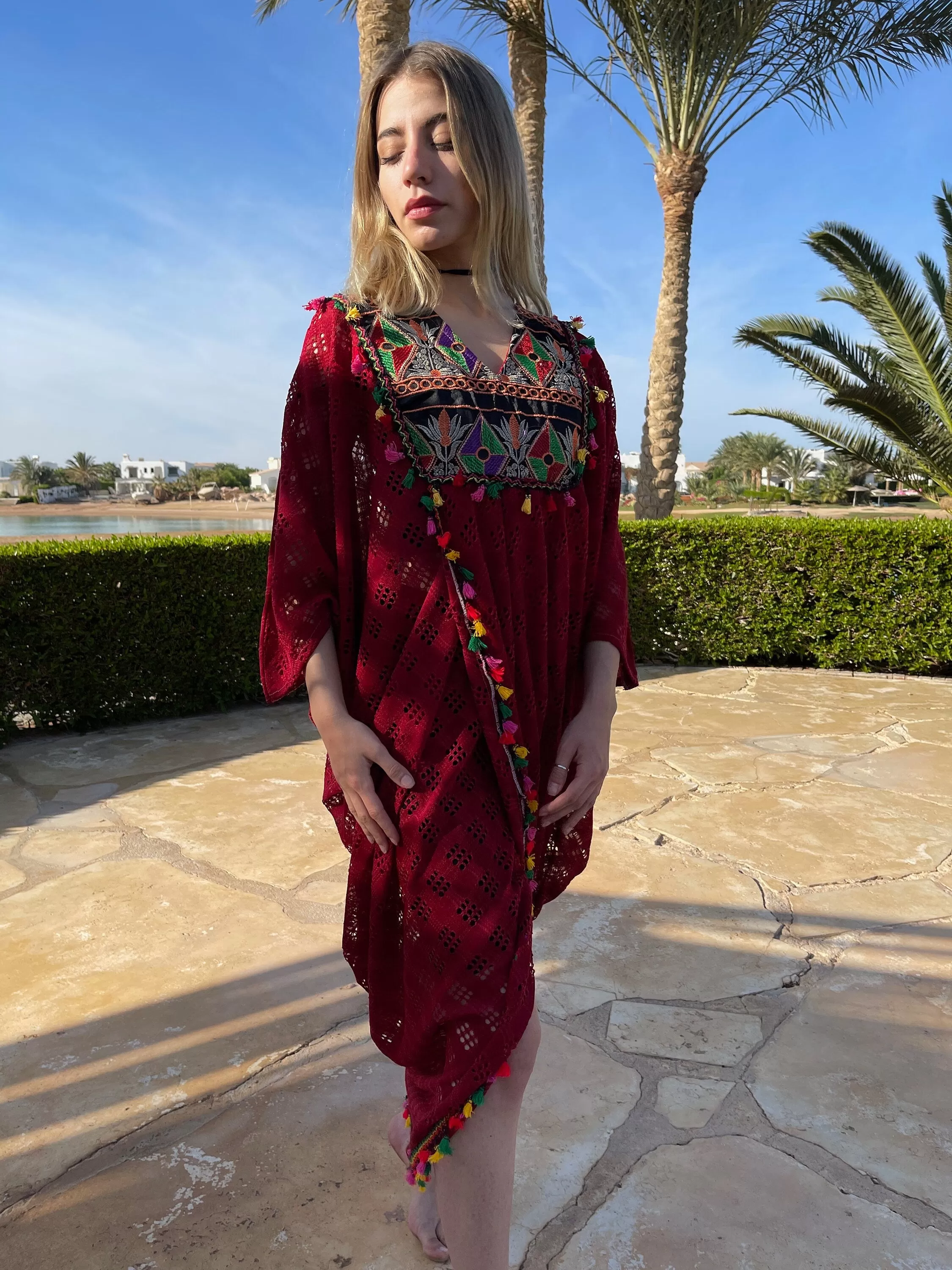 Burgundy Bikini Cover up Boho maxi butterfly, Open slit Butterfly caftan. See through kaftan, summer caftans for women, caftans, kaftans