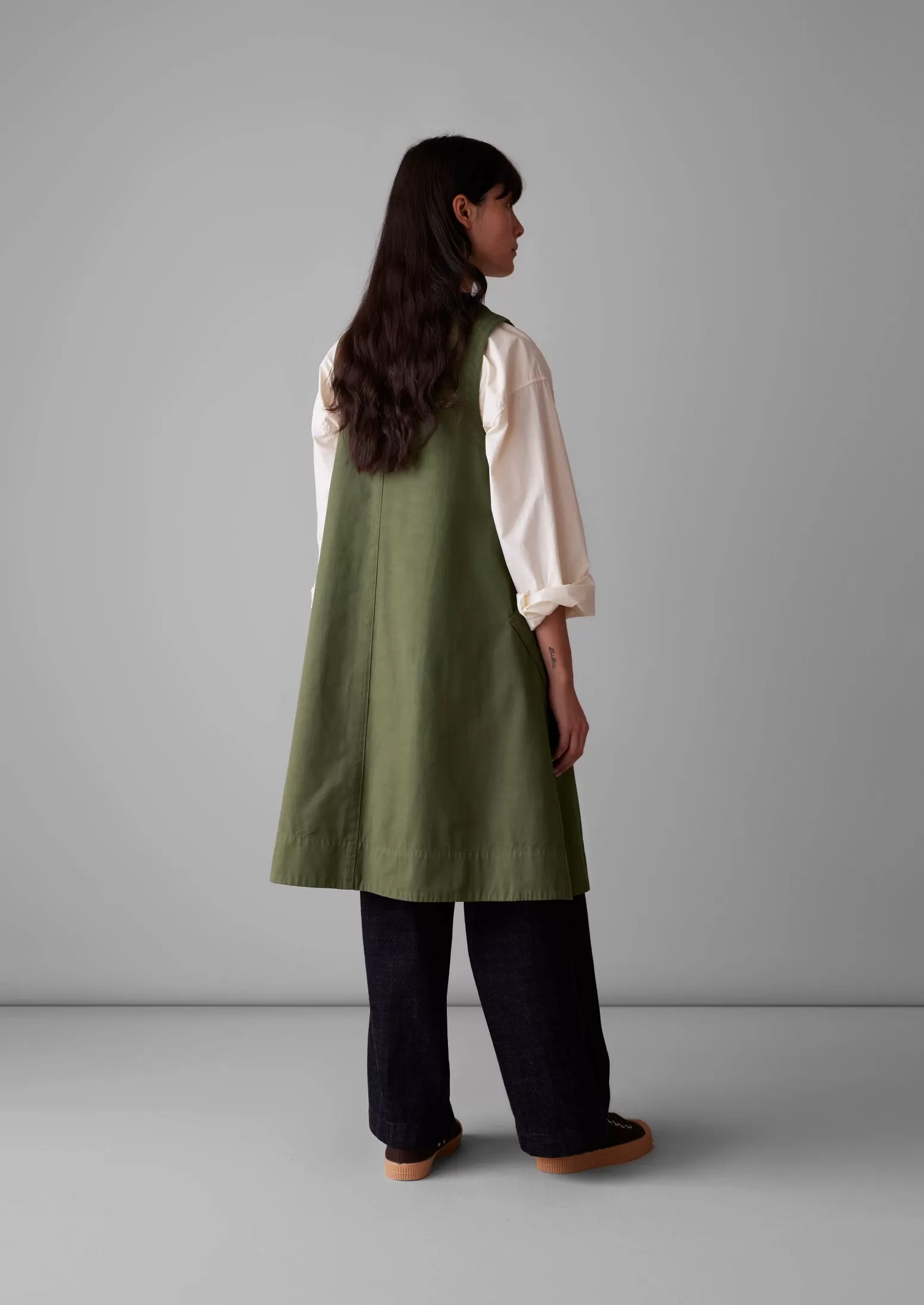 Buttoned A Line Organic Cotton Dress | Artichoke