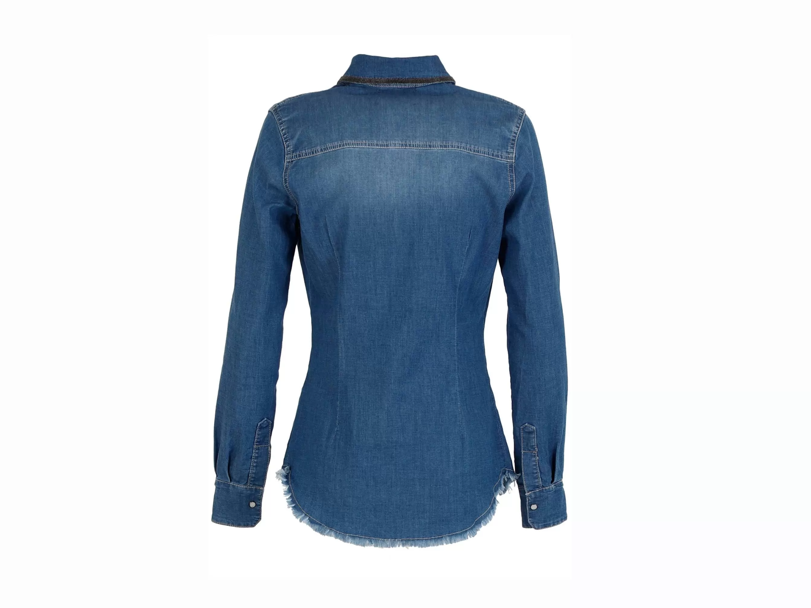 CAFENOIR Camicia Jeans Profili Borchie Blu Medio Chiaro JJ6260