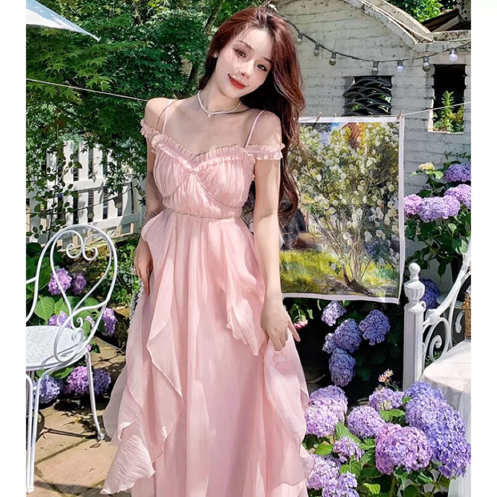 Calla Pastel Pink Soft Girl Aesthetic Fairy Dress