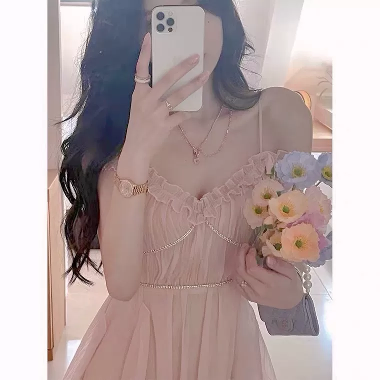 Calla Pastel Pink Soft Girl Aesthetic Fairy Dress