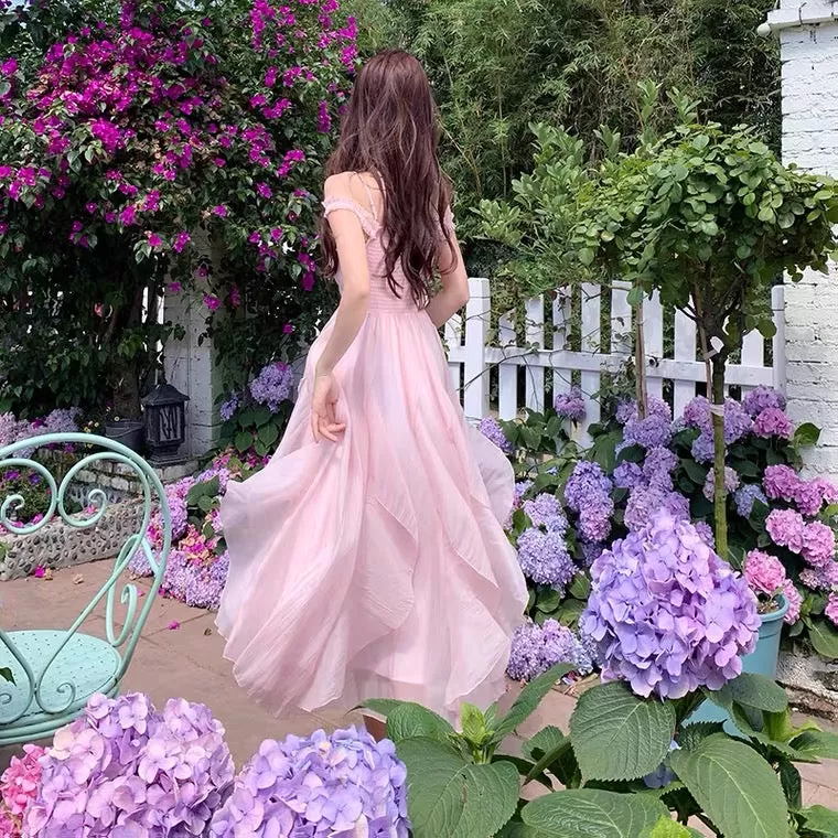 Calla Pastel Pink Soft Girl Aesthetic Fairy Dress