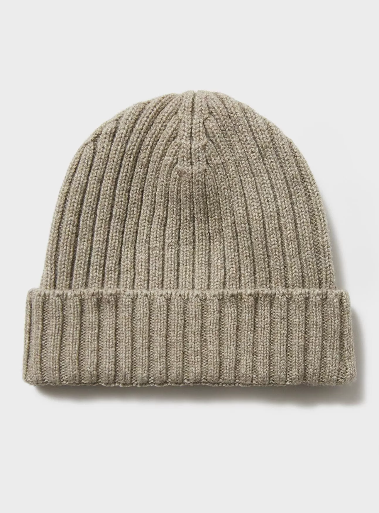 Cashmere Oatmeal Ribbed Beanie Hat