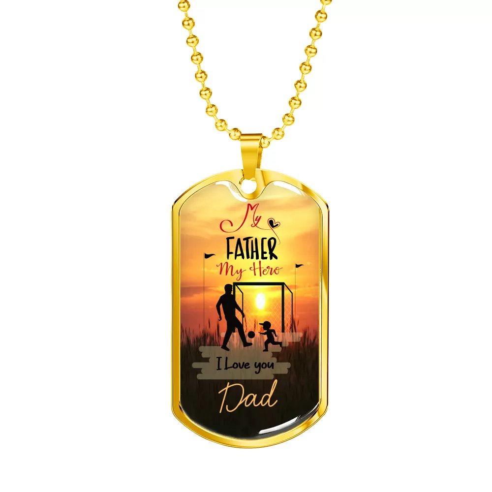 Cherished Dad Dog Tag Necklace