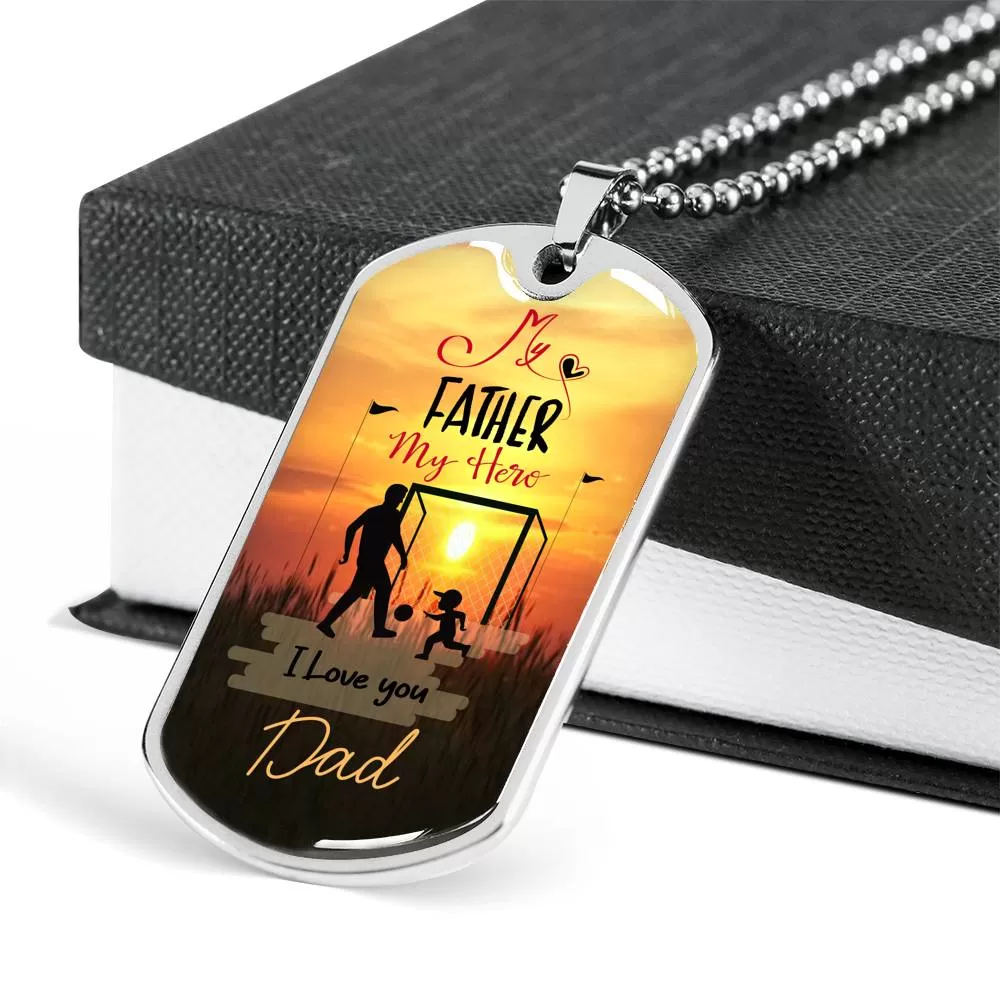 Cherished Dad Dog Tag Necklace