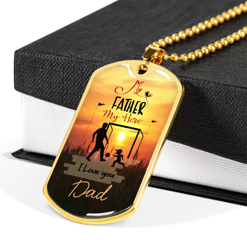 Cherished Dad Dog Tag Necklace