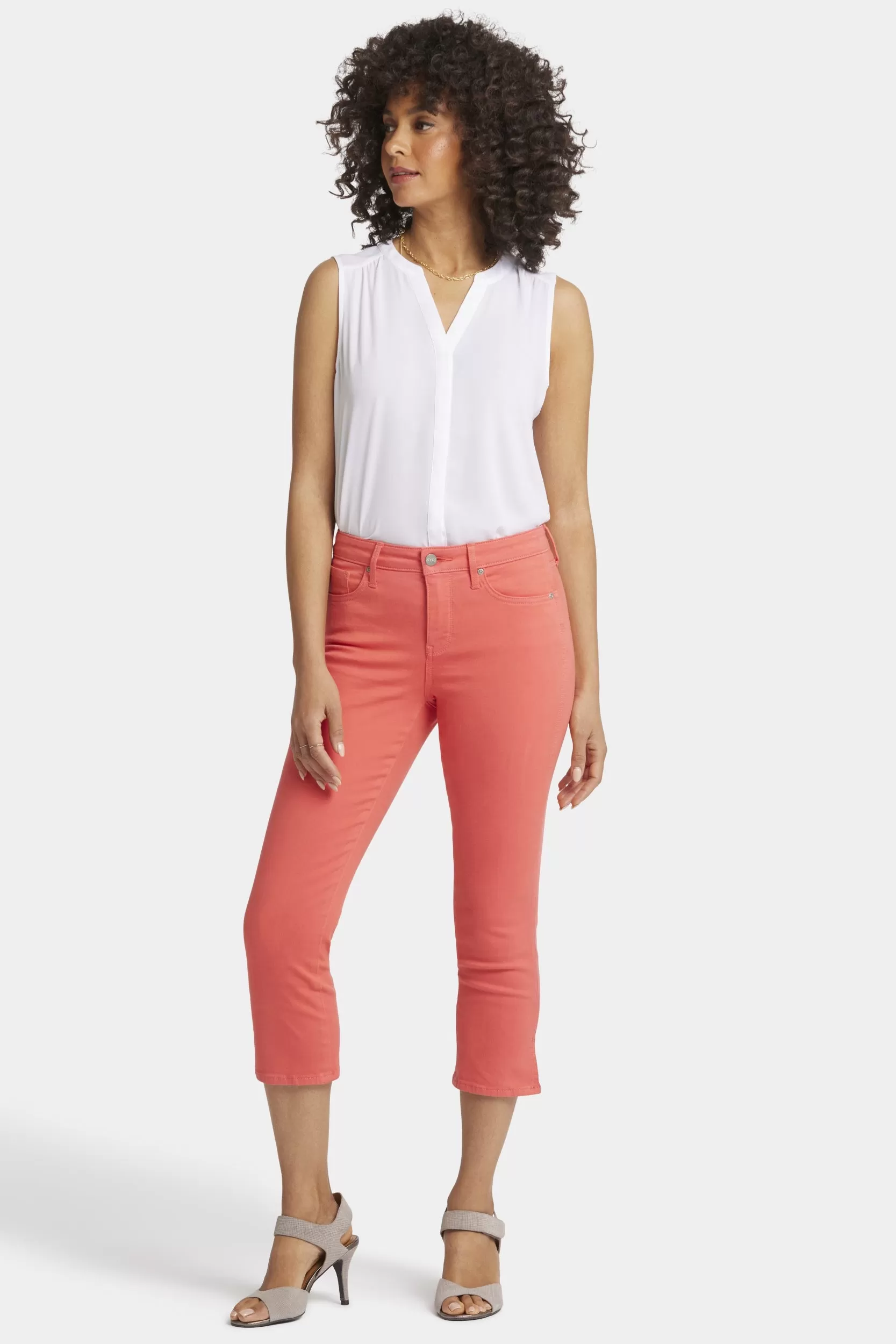 Chloe Capri Jeans Oranje Gekleurde Denim | Fruit Punch