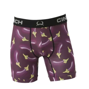 Cinch Men's 6" Eggplant Boxer Briefs - Purple