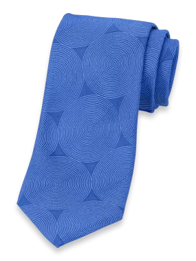 Circles Woven Silk Tie - Blue