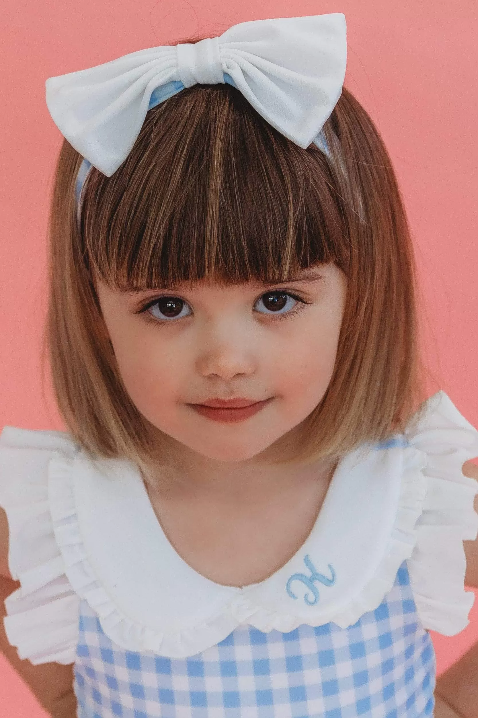 Clark and Beau Exclusive Girls Blue Gingham Headband