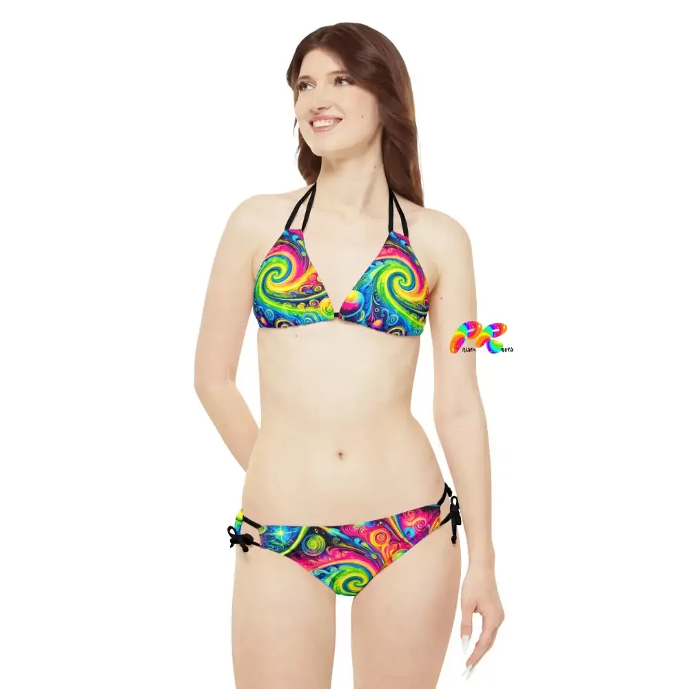 Cosmic Scene Strappy Rave Bikini