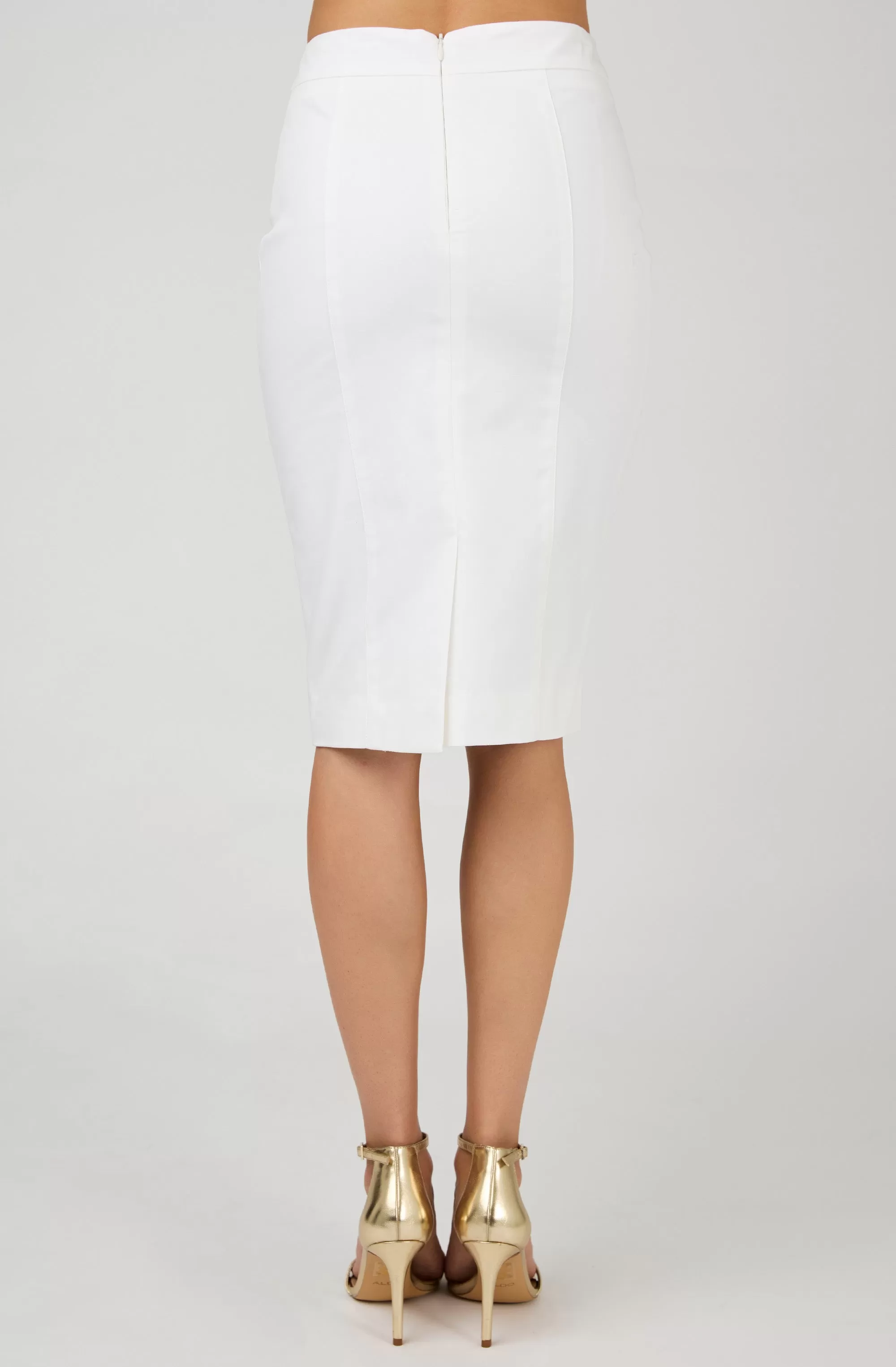 Cotton Pencil Skirt with Middle Seam