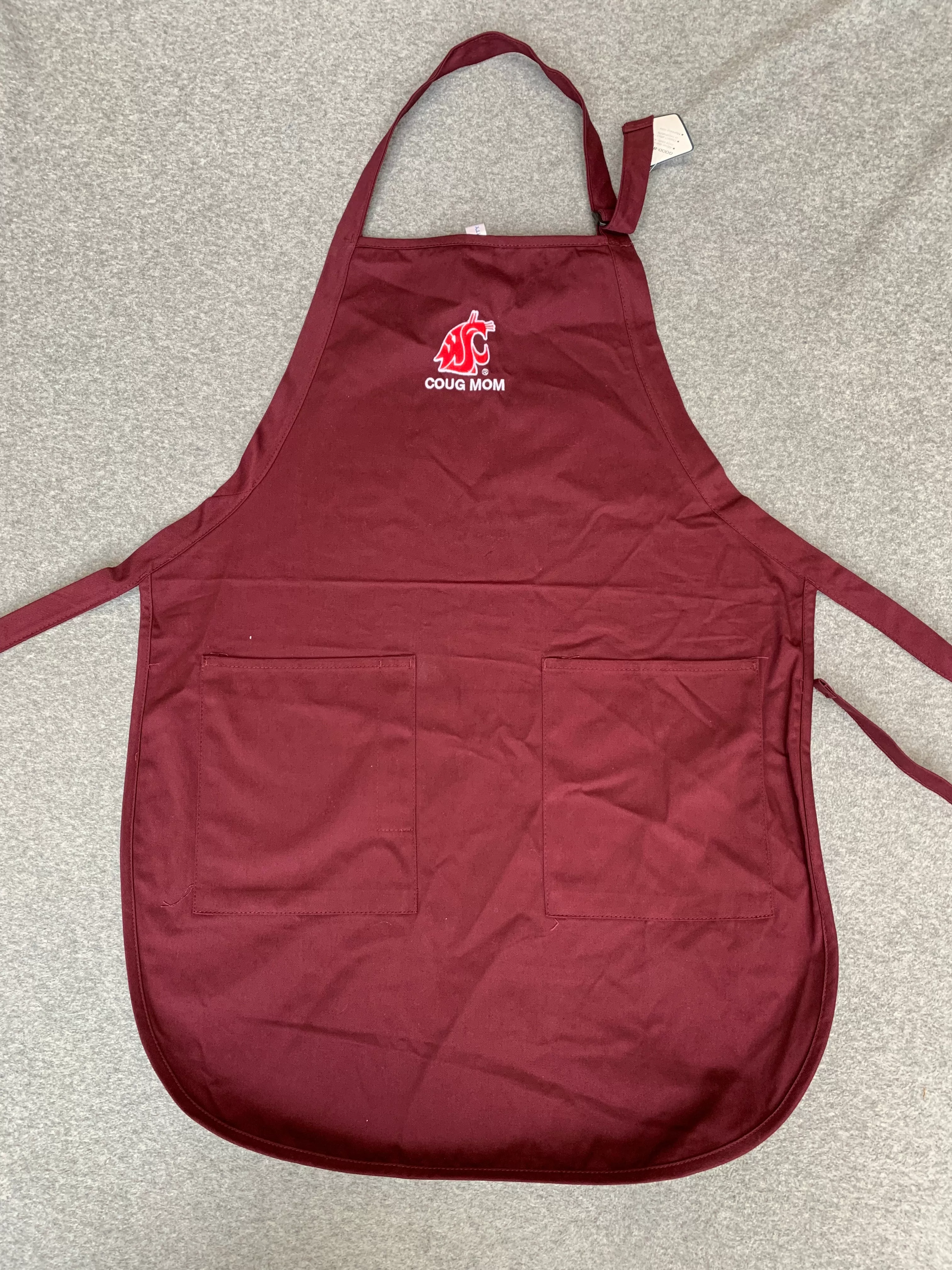 Coug mom Crimson Embroidered Apron