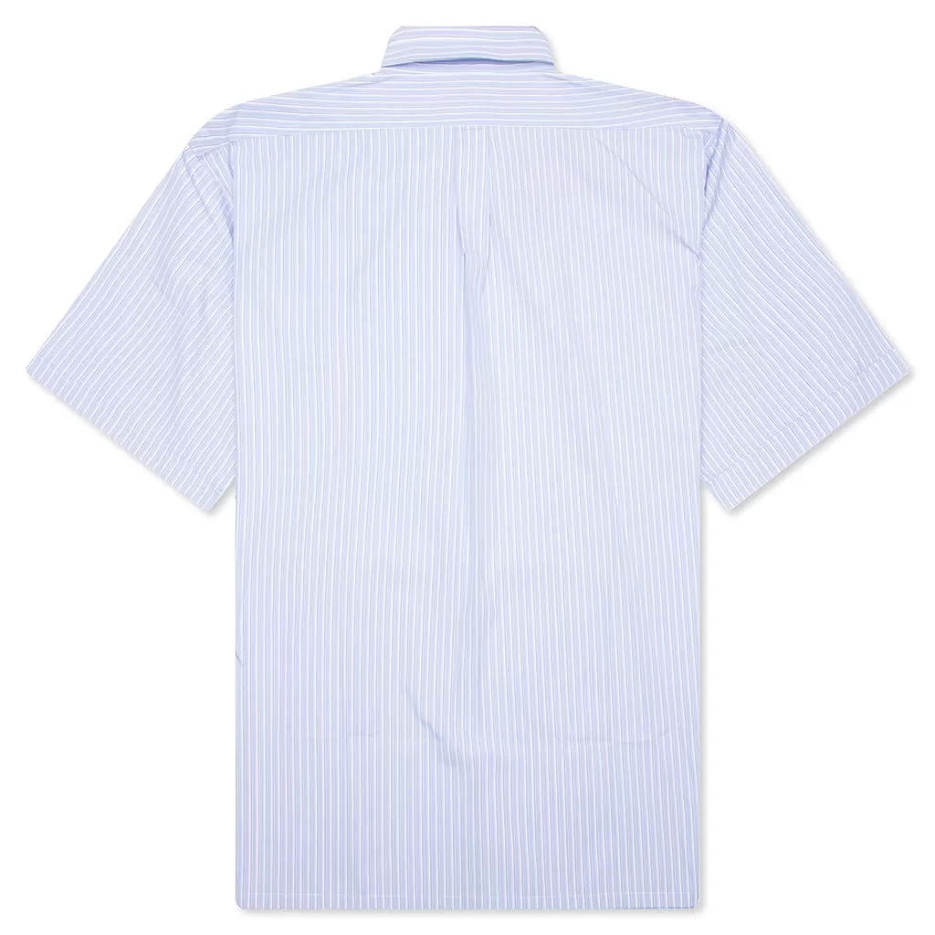 Crest Logo Stripe Shirt - Light Blue