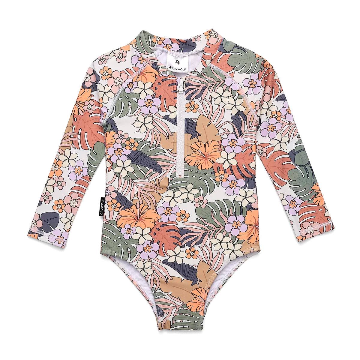 Crywolf Long Sleeve Swimsuit Tropical Floral