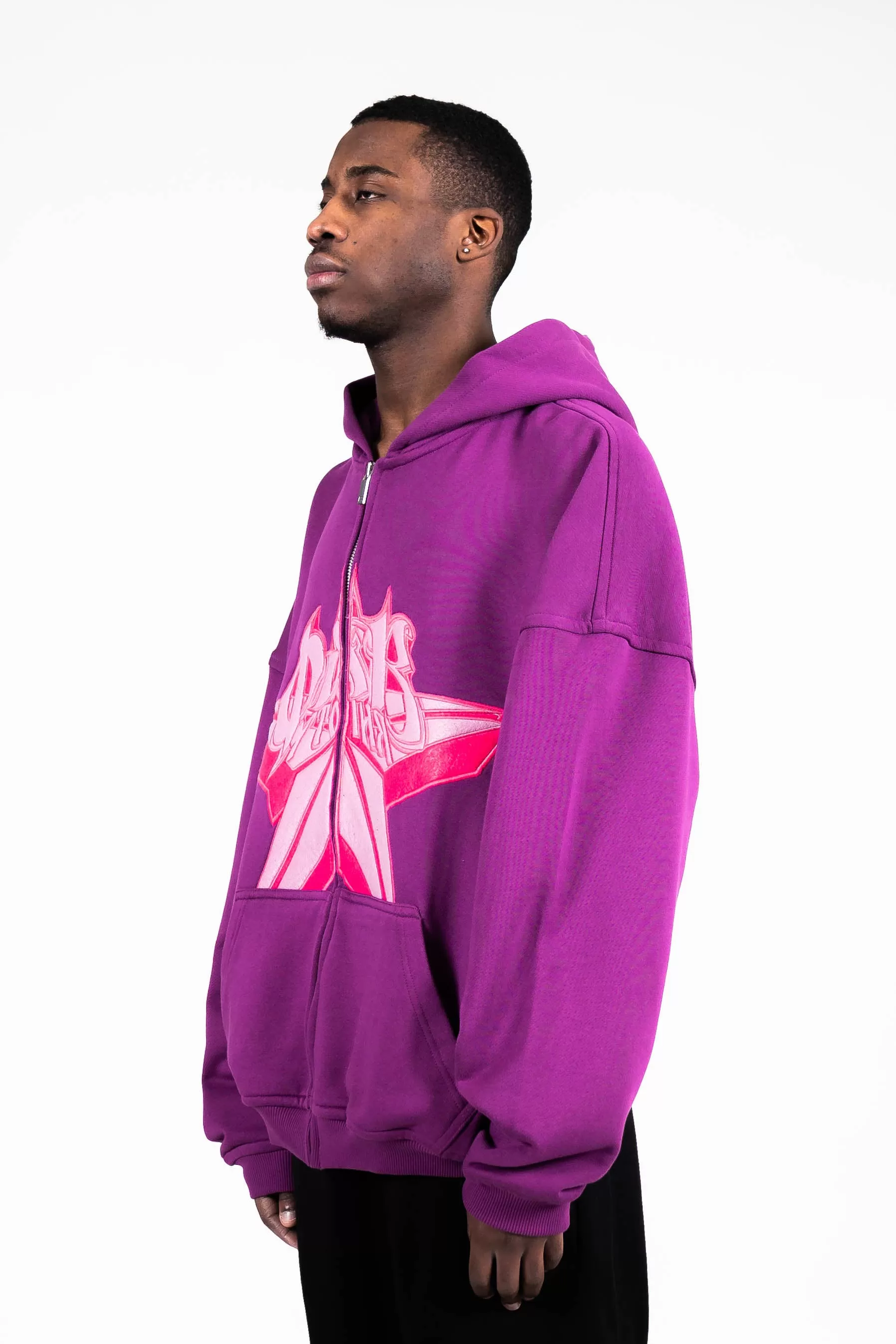 CYRILLIC STAR PURPLE FRONTZIP