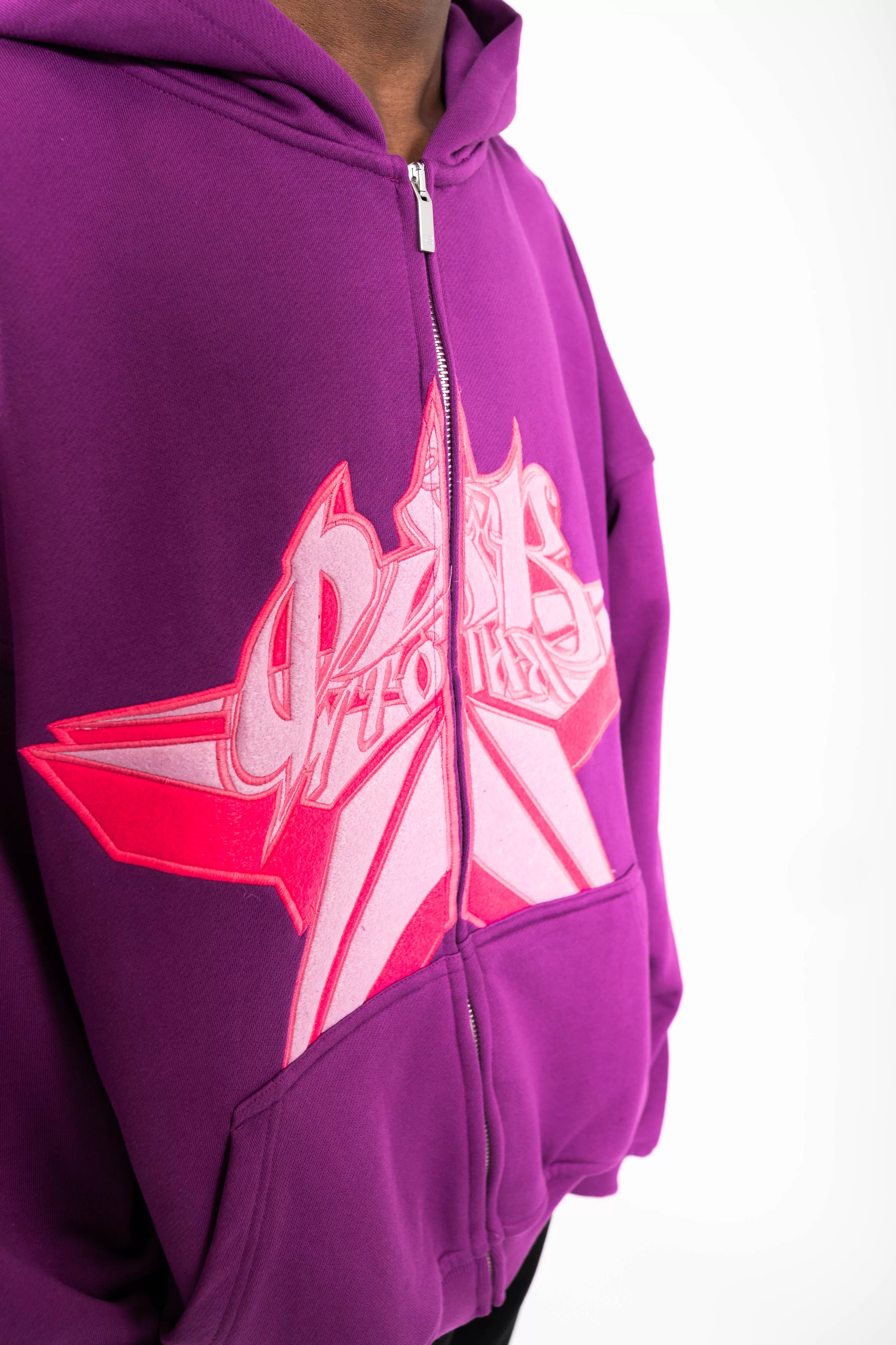 CYRILLIC STAR PURPLE FRONTZIP