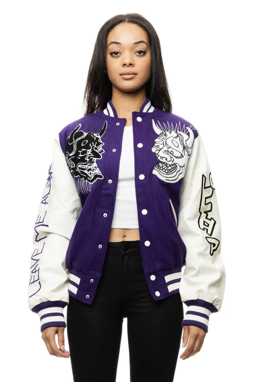 Demon Fashion Varsity Jacket - Purple