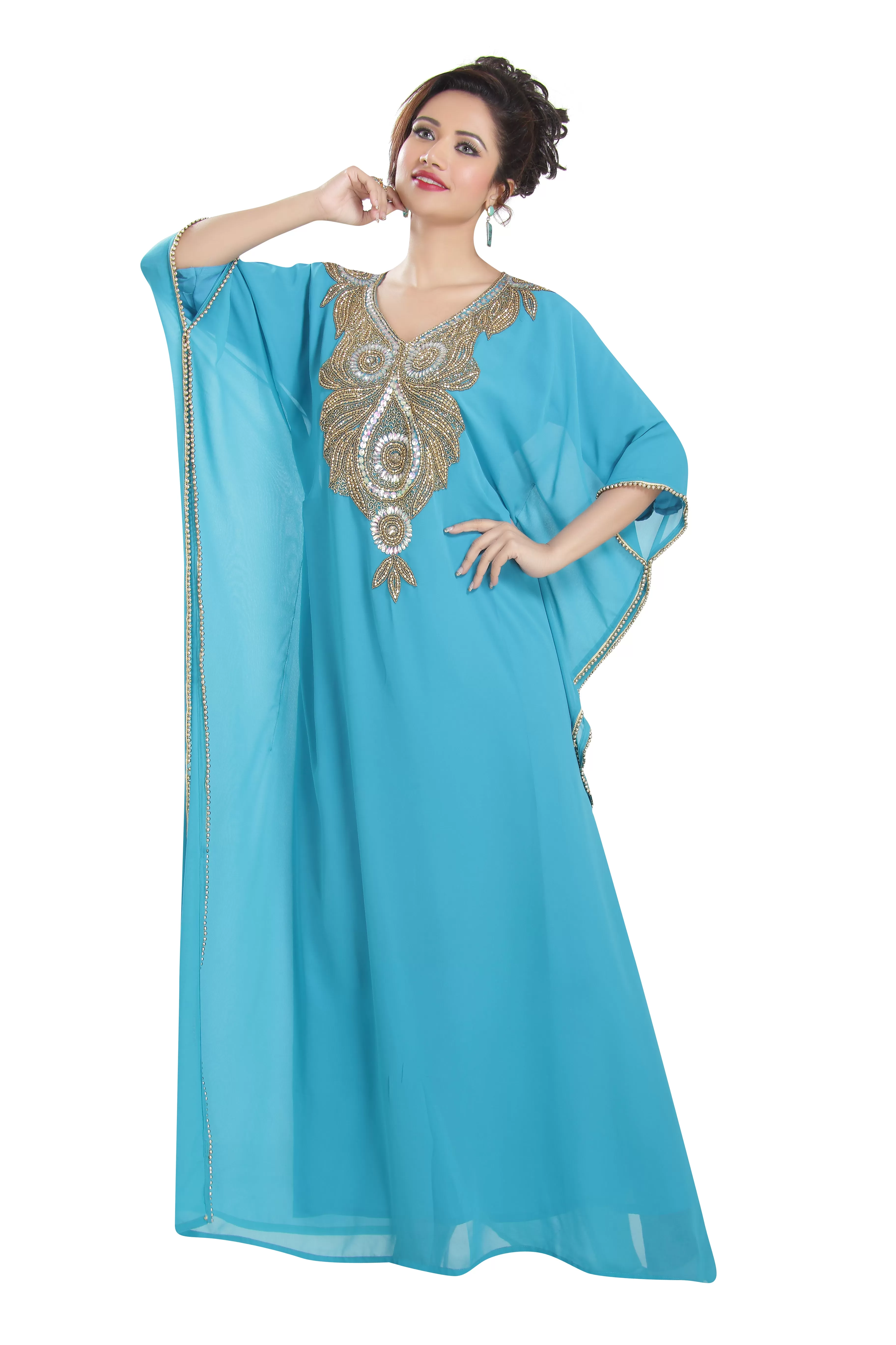 Designer Farasha Maxi Hand Embroidered Dress