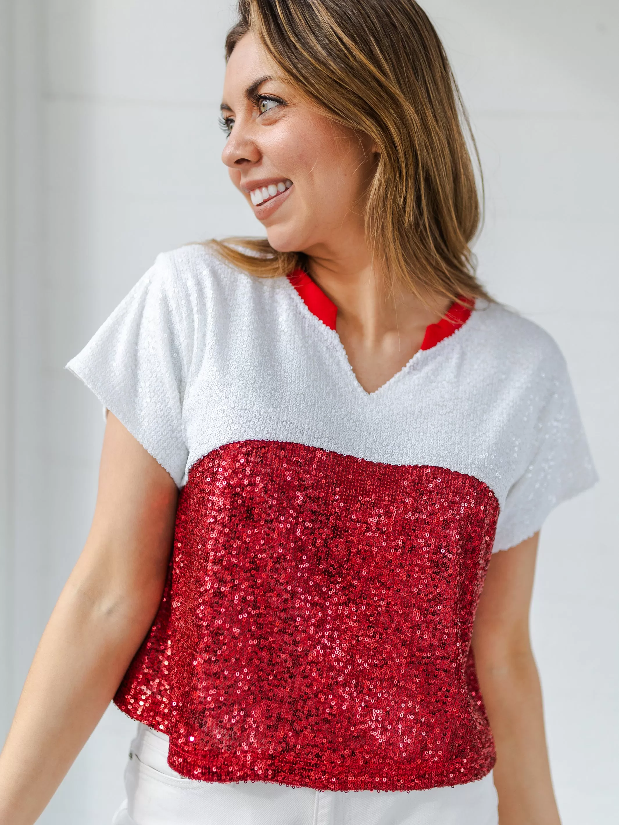 Diane Top | Crimson   White