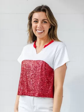 Diane Top | Crimson   White